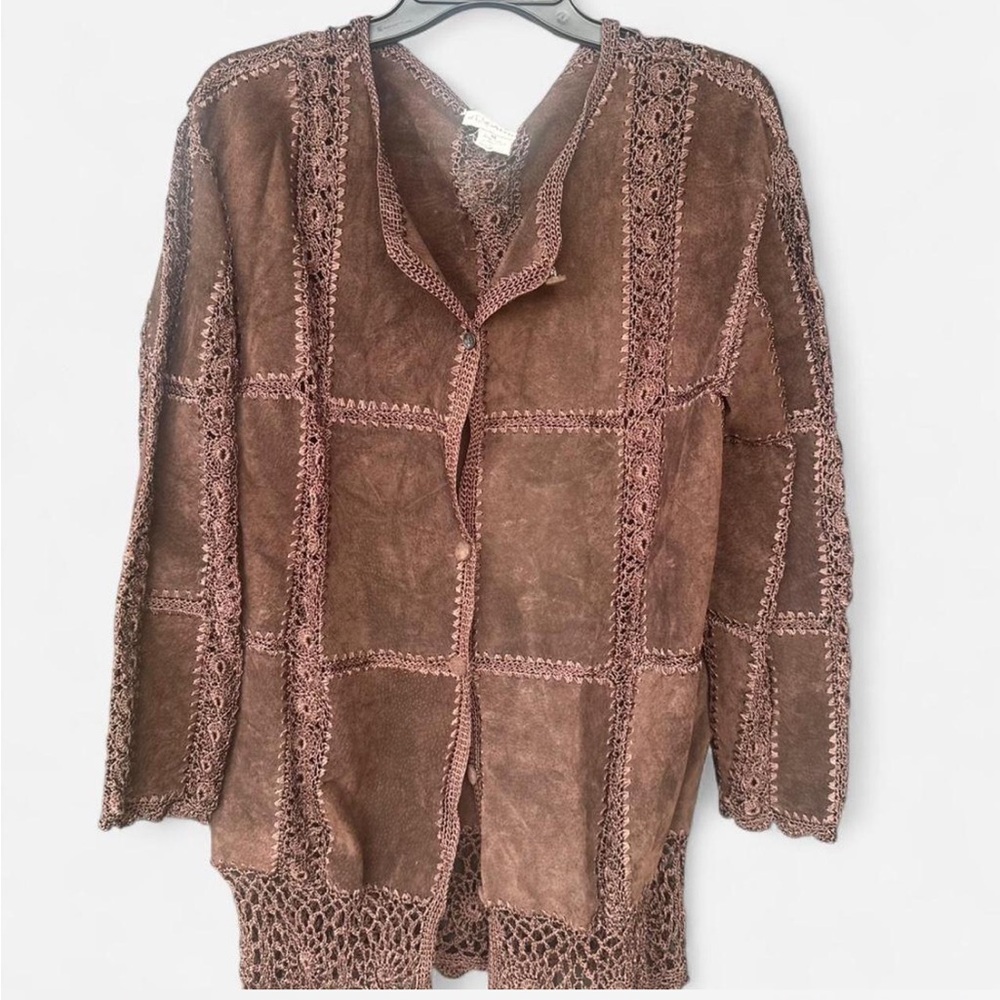Brown Crochet Women's Jacket